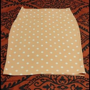 Pink with white polkadot pencil skirt